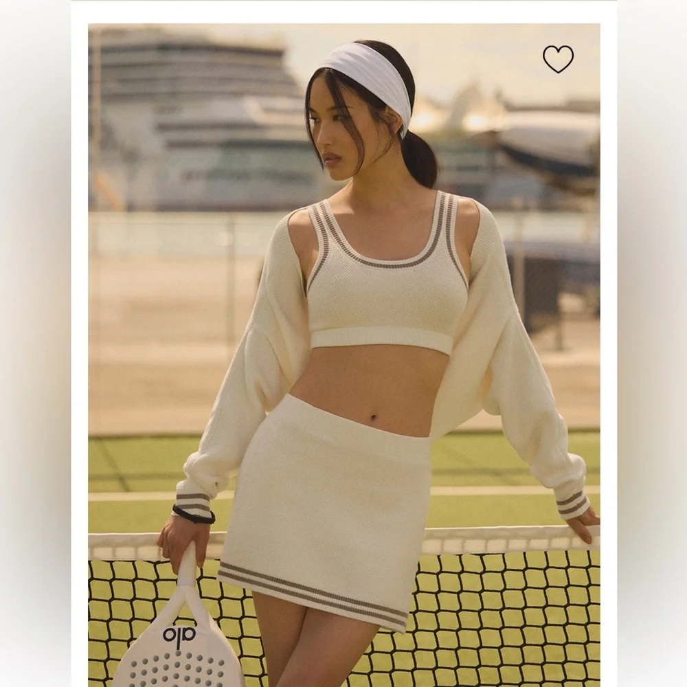 Tennis club sweater knit skirt and top set